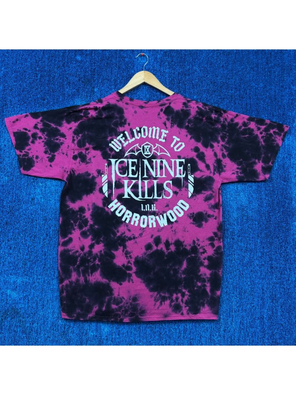 Ice Nine Kills Horrorwood Pink/Black Rock Tie-Dye T-Shirt Size Extra Large